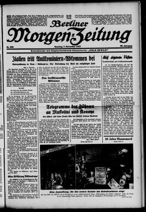 Berliner Morgen-Zeitung vom 07.11.1937