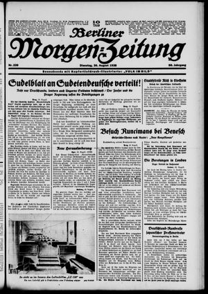 Berliner Morgen-Zeitung vom 30.08.1938