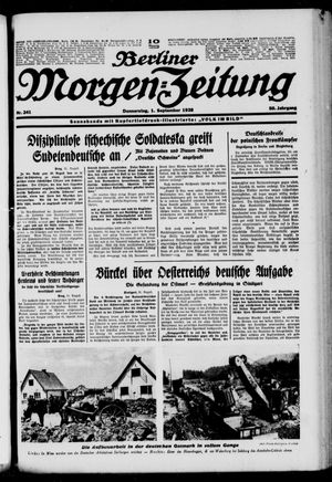 Berliner Morgen-Zeitung on Sep 1, 1938