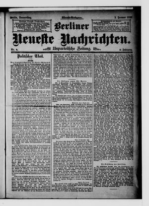 Berliner Neueste Nachrichten on Jan 3, 1889