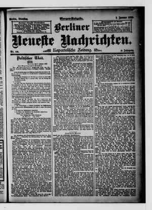 Berliner neueste Nachrichten on Jan 8, 1889