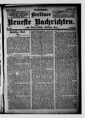 Berliner Neueste Nachrichten on Jan 14, 1889