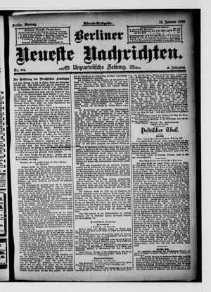 Berliner neueste Nachrichten vom 14.01.1889