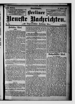 Berliner Neueste Nachrichten vom 16.01.1889