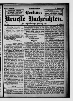 Berliner Neueste Nachrichten vom 17.01.1889