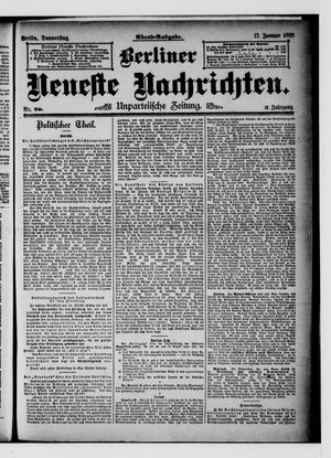 Berliner neueste Nachrichten vom 17.01.1889