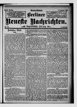 Berliner neueste Nachrichten vom 18.01.1889