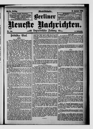 Berliner Neueste Nachrichten vom 18.01.1889