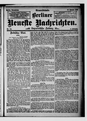 Berliner Neueste Nachrichten vom 19.01.1889