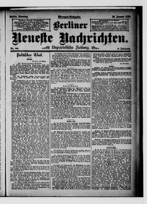 Berliner neueste Nachrichten vom 20.01.1889