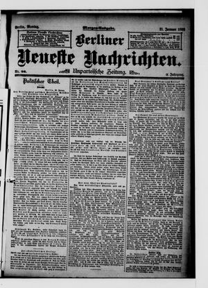 Berliner Neueste Nachrichten vom 21.01.1889