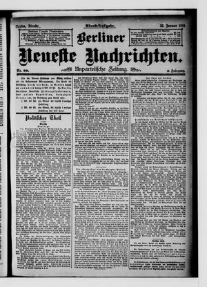 Berliner neueste Nachrichten on Jan 22, 1889
