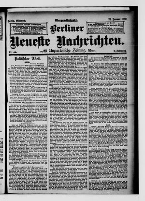 Berliner neueste Nachrichten vom 23.01.1889