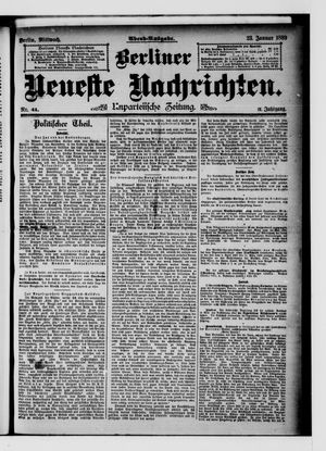 Berliner neueste Nachrichten vom 23.01.1889