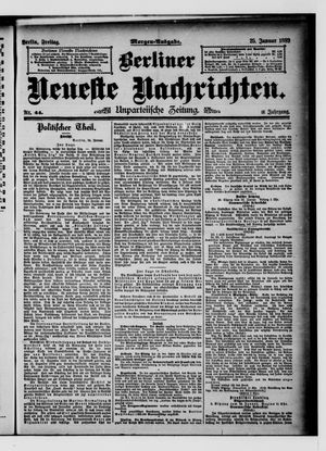 Berliner neueste Nachrichten vom 25.01.1889