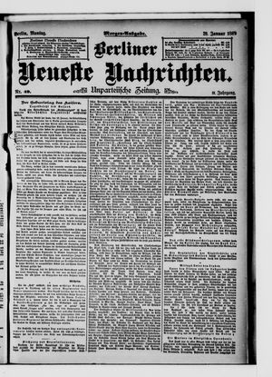 Berliner Neueste Nachrichten vom 28.01.1889