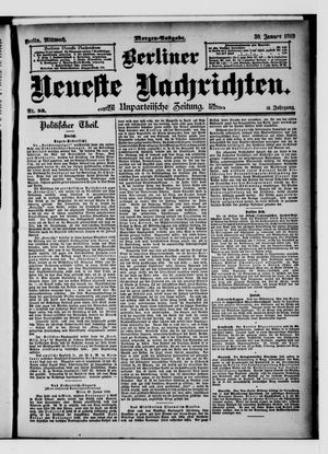 Berliner neueste Nachrichten on Jan 30, 1889