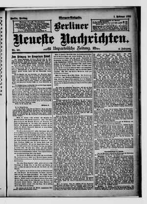 Berliner neueste Nachrichten vom 01.02.1889