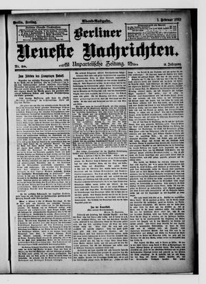 Berliner neueste Nachrichten on Feb 1, 1889