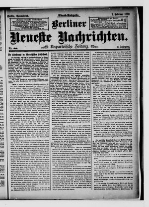 Berliner Neueste Nachrichten on Feb 2, 1889