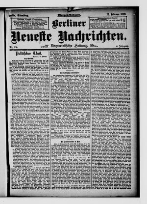 Berliner neueste Nachrichten vom 12.02.1889
