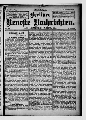 Berliner Neueste Nachrichten vom 12.02.1889