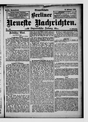 Berliner Neueste Nachrichten vom 16.02.1889