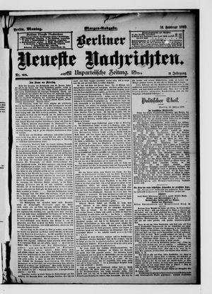 Berliner neueste Nachrichten vom 18.02.1889