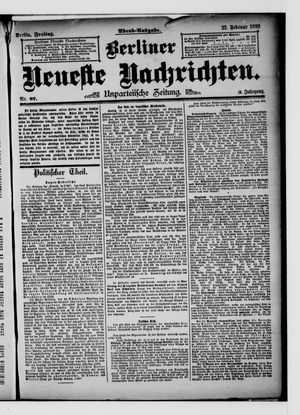 Berliner neueste Nachrichten vom 22.02.1889