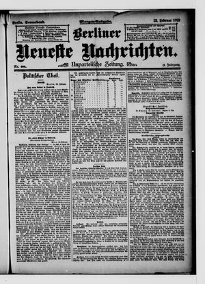 Berliner Neueste Nachrichten vom 23.02.1889