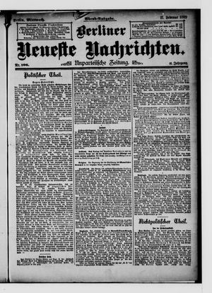 Berliner Neueste Nachrichten vom 27.02.1889
