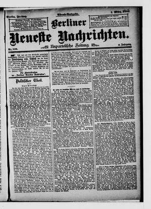 Berliner Neueste Nachrichten vom 01.03.1889