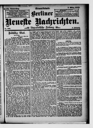 Berliner Neueste Nachrichten vom 07.03.1889