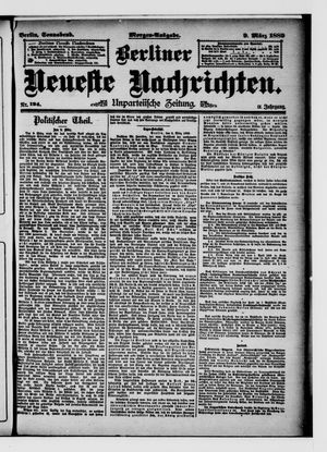 Berliner neueste Nachrichten vom 09.03.1889