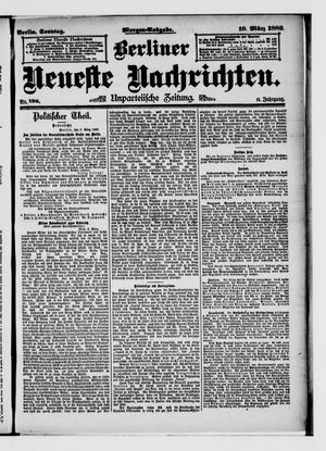 Berliner neueste Nachrichten vom 10.03.1889