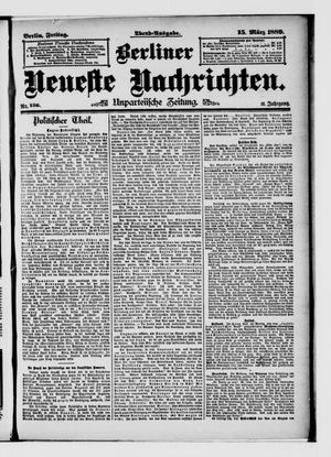 Berliner neueste Nachrichten vom 15.03.1889
