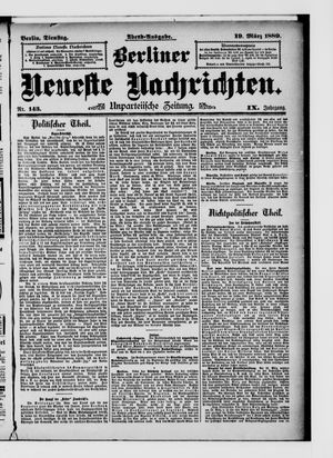Berliner Neueste Nachrichten vom 19.03.1889