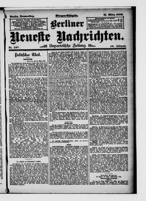 Berliner neueste Nachrichten vom 21.03.1889
