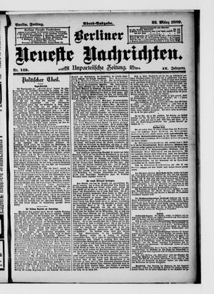Berliner neueste Nachrichten vom 22.03.1889