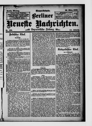 Berliner neueste Nachrichten vom 25.03.1889