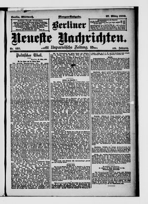 Berliner neueste Nachrichten vom 27.03.1889