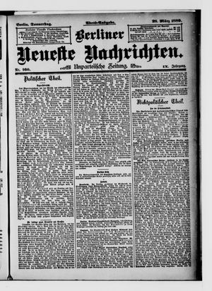 Berliner neueste Nachrichten on Mar 28, 1889