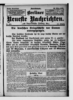 Berliner Neueste Nachrichten on Mar 30, 1889