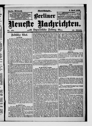 Berliner neueste Nachrichten vom 03.04.1889