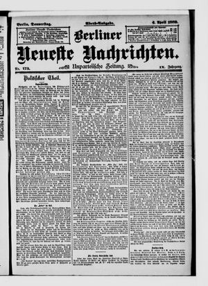 Berliner neueste Nachrichten vom 04.04.1889