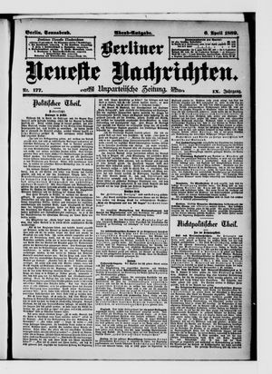 Berliner neueste Nachrichten vom 06.04.1889