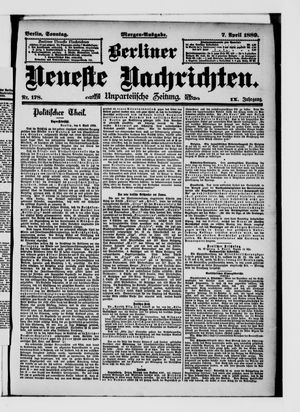 Berliner Neueste Nachrichten on Apr 7, 1889