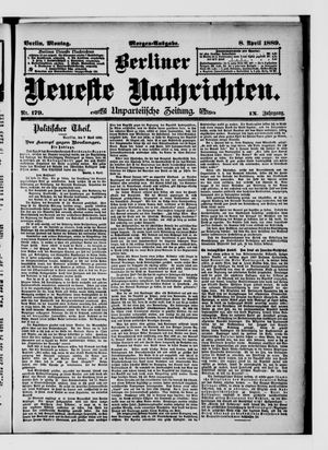 Berliner neueste Nachrichten vom 08.04.1889