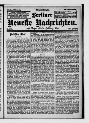 Berliner neueste Nachrichten on Apr 10, 1889