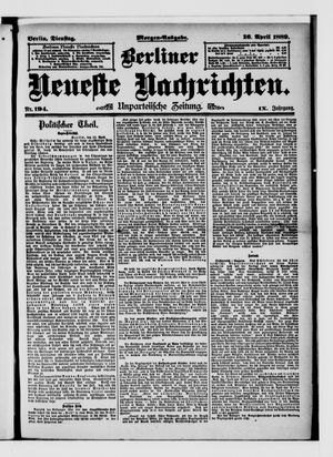 Berliner neueste Nachrichten vom 16.04.1889